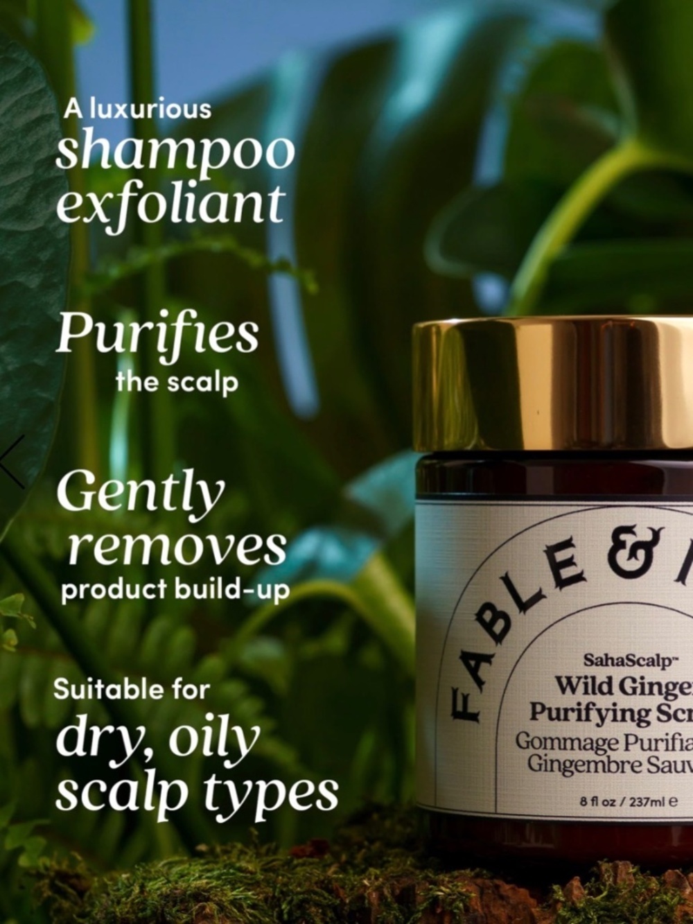 Fable & Mane SahaScalp Wild Ginger Purifying Scrub Vegan Haircare USA Made NIB - Picture 7 of 8